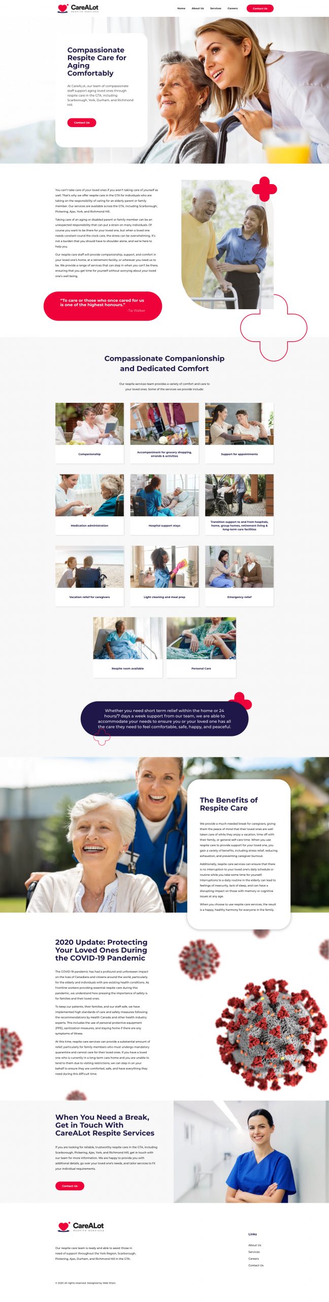 toronto respite services and care web design