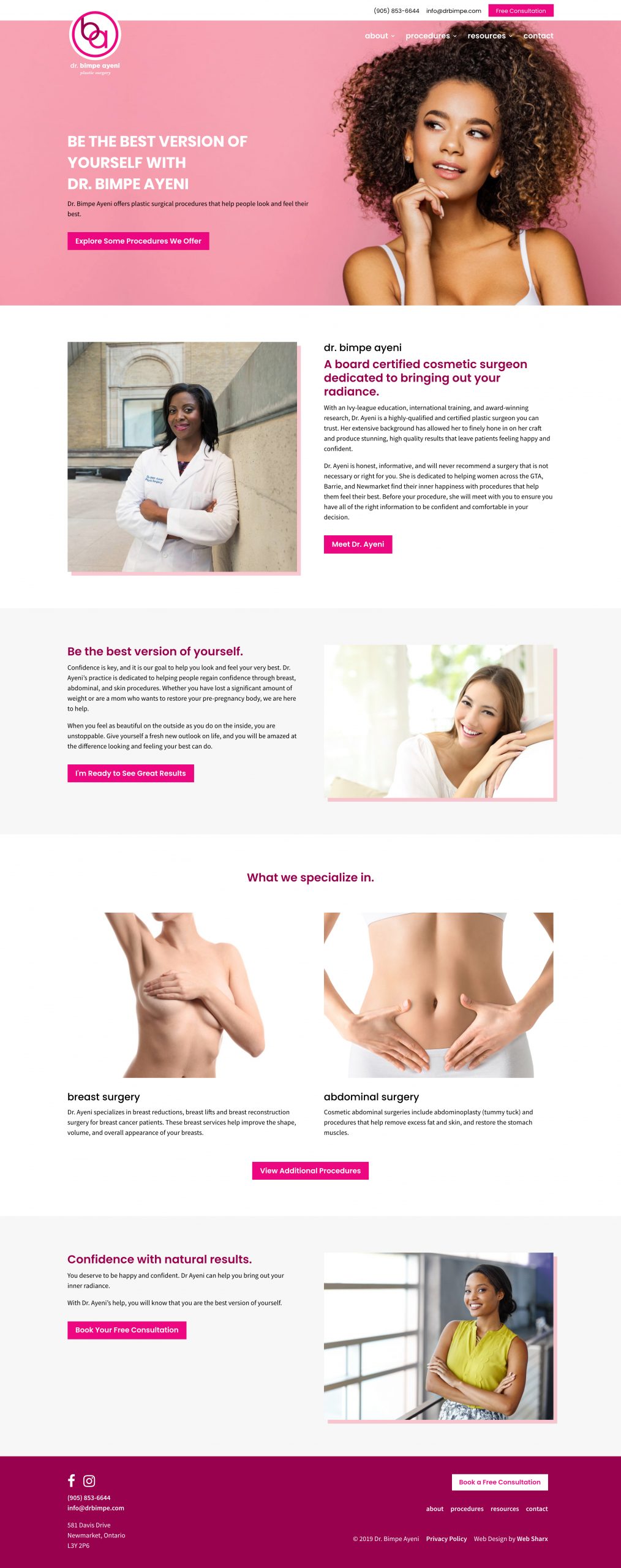 plastic surgery toronto web design