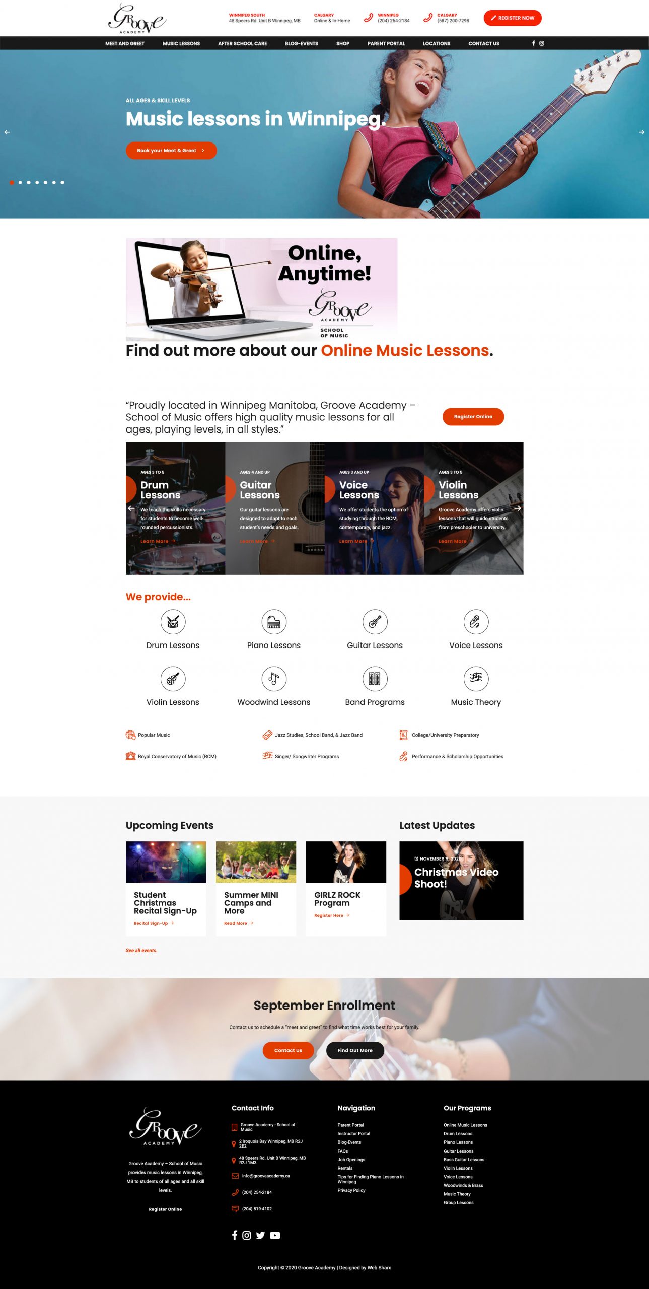 winnipeg music lessons immigration services web design