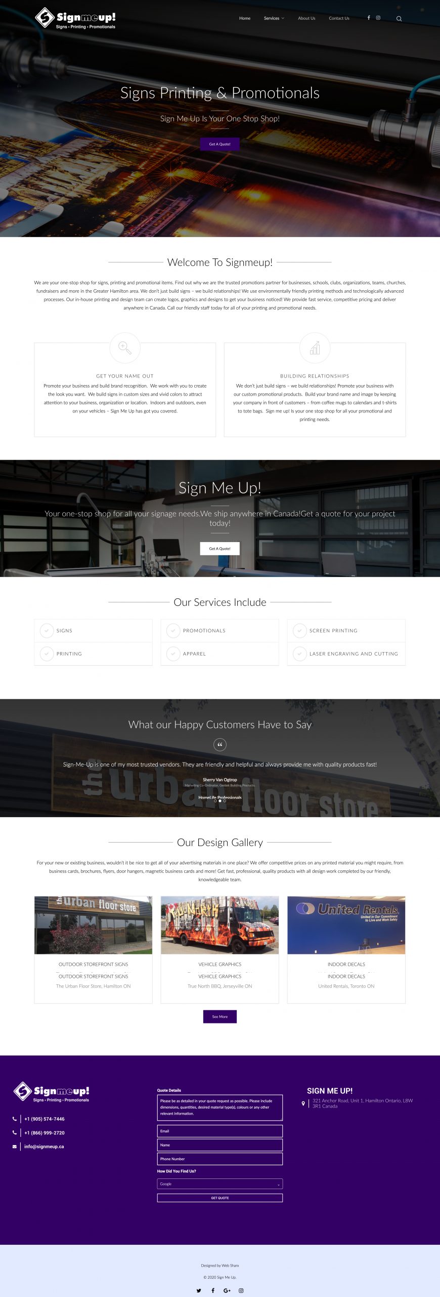 sign and print services hamilton web design