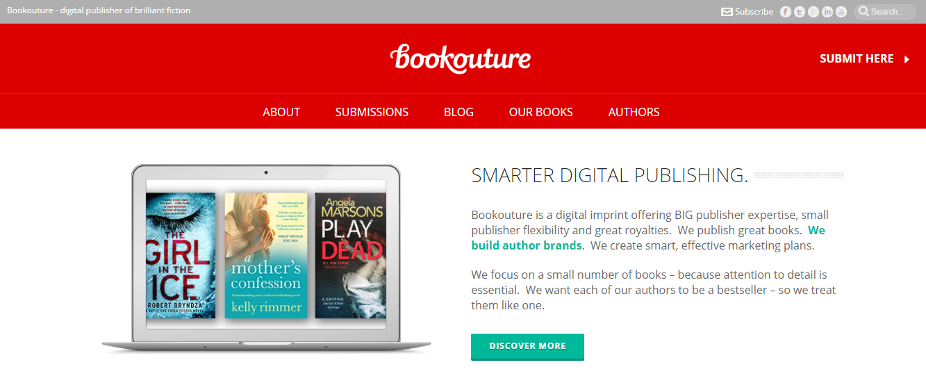 Bookouture website homepage
