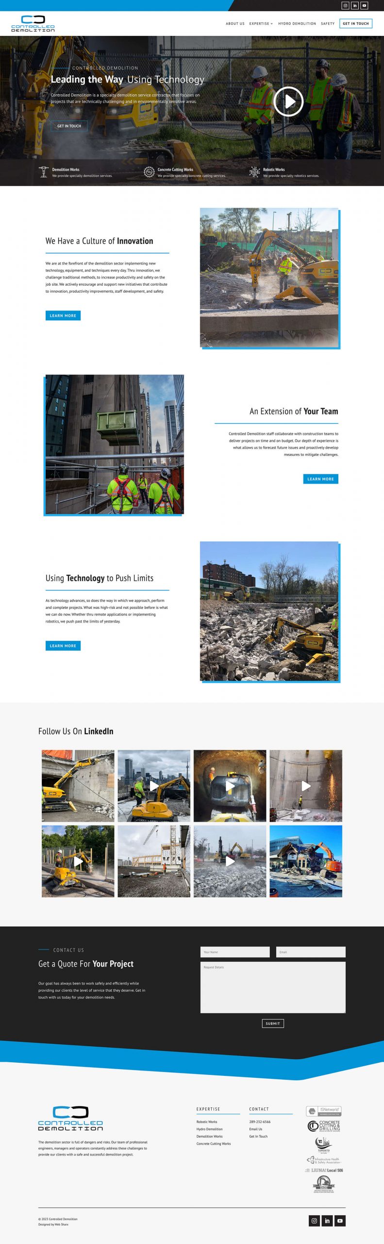 controlled demolition construction web design