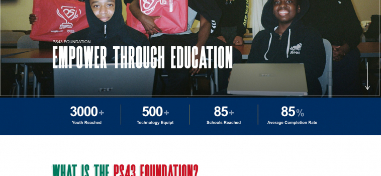 Web Sharx Revamps PS43 Foundation’s Website to Strengthen Youth Empowerment Initiatives